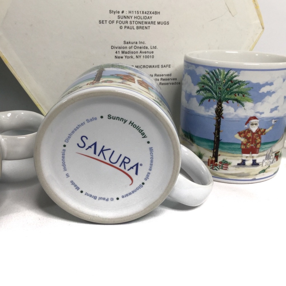 Sakura Sunny Holiday Mug set Santa Beach Flamingo